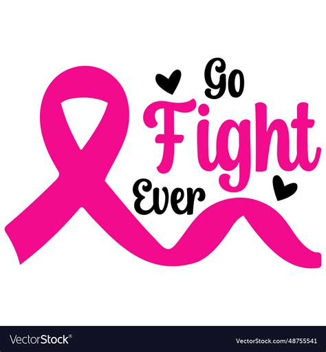 fight ever svg design breast cancer t shirt vector image
