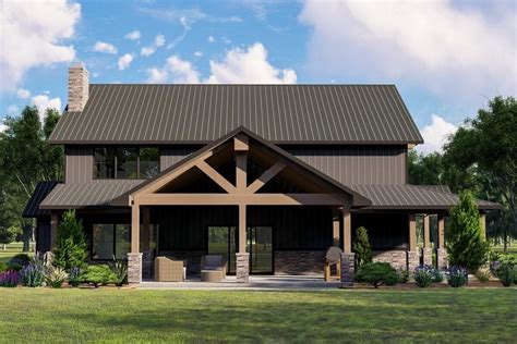 Plan 135047gra Barndominium With Wraparound Porch And 2 Story Living Room 2765 Sq Ft