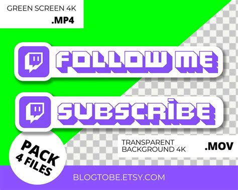Twitch Animated Subscribe Button Animation For Twitch Video Etsy