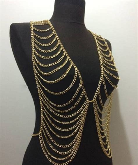 New Style B619 Women Fashion Gold Colour Chains Sexy Layers Longer Full