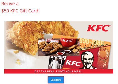 Does kfc australia have gift cards? Receive a $50 KFC Gift Card! | Kfc, Food, Gift card