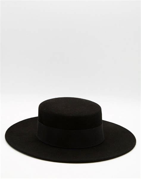 Catarzi Flat Top Wide Brim Hat At Black Wide Brim Hat Wide