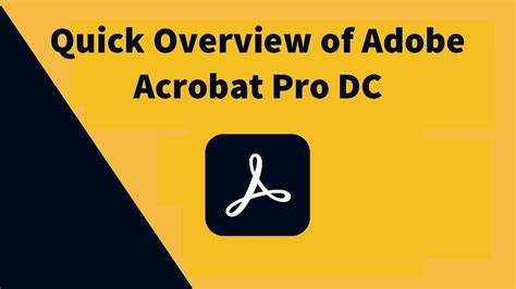 Quick Overview Of Adobe Acrobat Pro Dc Youtube