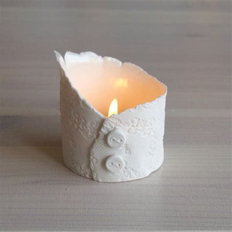 Tealight Holder Ceramic Votive Candles Vessel White By Vanillakiln