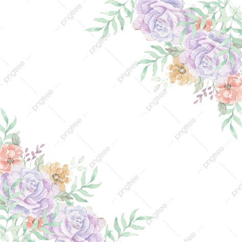 Wild Flower Watercolor Hd Transparent Purple Rose And Orange Wild