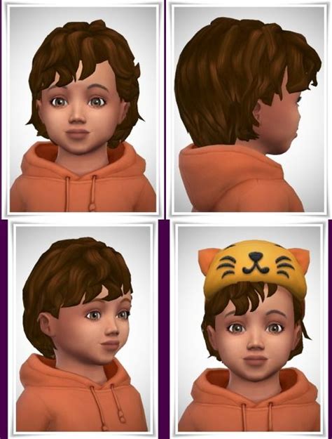 Curly Bangs Toddler In 2020 Sims 4 Curly Hair Boy Hairstyles Sims 4