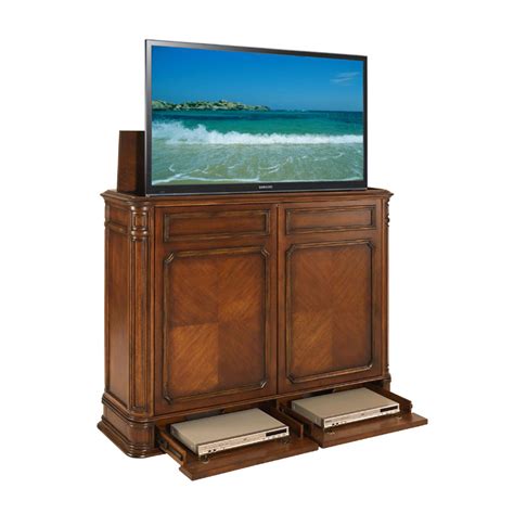 Tv Lift Cabinet Xl Crystal Pointe 37 55 Inch Tv Brown At004873