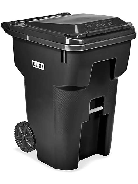 Uline Trash Can With Wheels 95 Gallon Black H 7938bl Uline