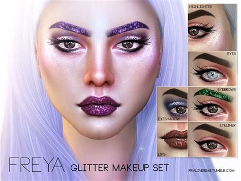 Sims 4 Ccs The Best Glittery Makeup Set By Pralinesims Glittery