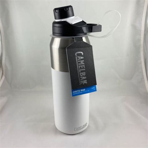 Camelbak Chute Mag Vacuum Insulated Stainless Steel Water Bottle White Capacity 32 Oz For