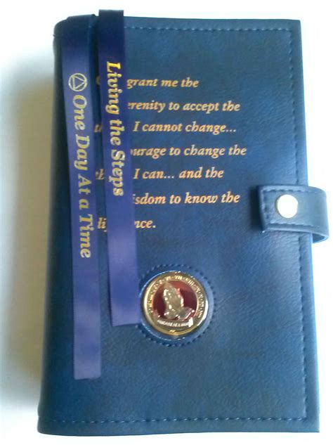 Gift wrapping options & gift card message. AA Double Book Cover Serenity Prayer - BLUE