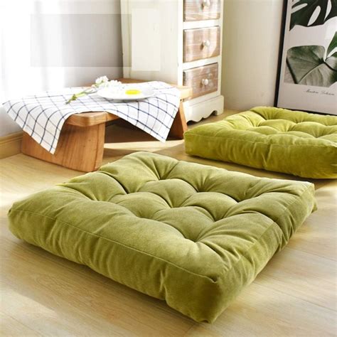 Higogogo Solid Square Seat Cushion Tufted Thicken Pillow