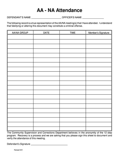 Aa Sign In Sheet Fill Online Printable Fillable Blank Pdffiller