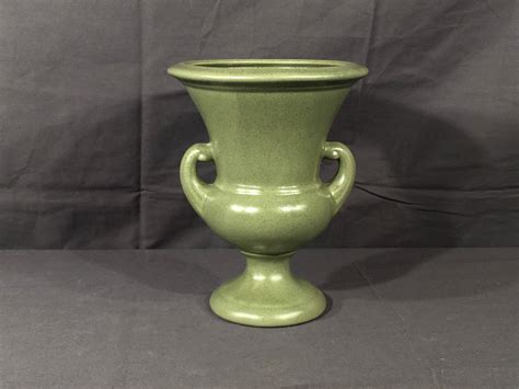 Vintage Haeger Vase Gray To Olive Green Ceramic Vase Etsy