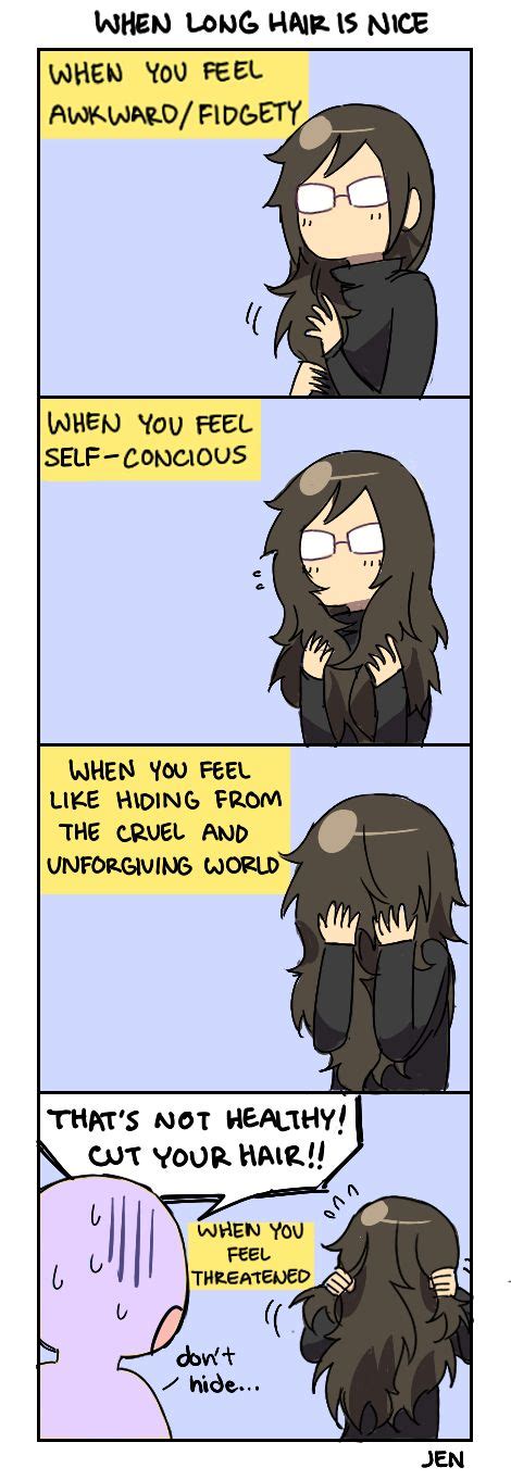 A Comic Strip With The Words When Long Hair Is Nice