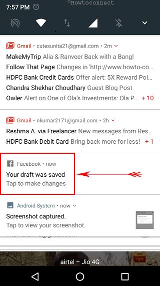 Open the facebook app to find the draft and look for complete your previous post? at the top of the home page, notification. How to Find Saved Drafts on Facebook App in Android - Windows 10 How to Tutorials