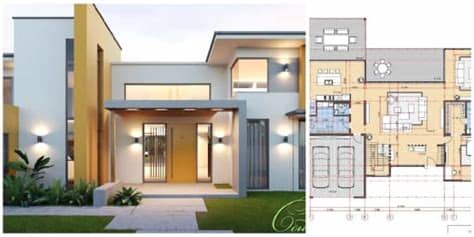 Apto para terrenos, enesquina o aislados mayores de 14 x 15 mts. 5 casas modernas com os respectivos projectos para que ...