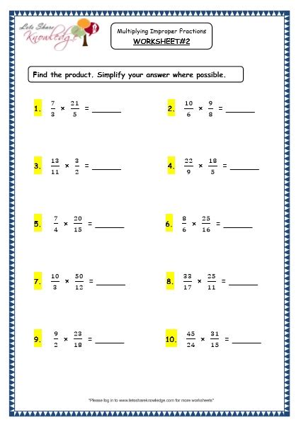 Proper And Improper Fractions Worksheets Graphic By Atlasart