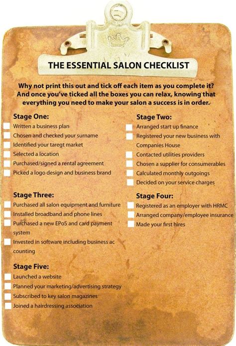 Salon Checklist Start Up Salon Home Hair Salons Beauty Salon Decor