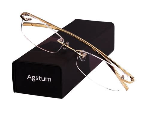 agstum pure titanium lightweight rimless frame optical glasses eyeglasses titanium eyeglass