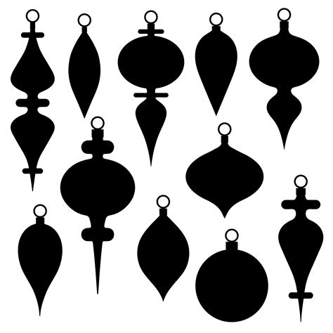 Christmas Ornament Silhouette Vector Shapes Freepatternsarea All In