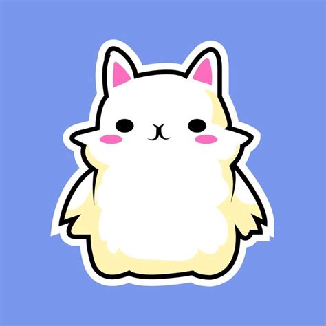Premium Vector Cute Kawaii White Cat Cartoon Sticker For Children Toys