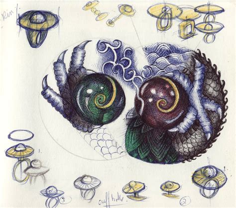 Eugene HŐn Ceramic Artist Ballpoint Pen Drawings Of Jewellery