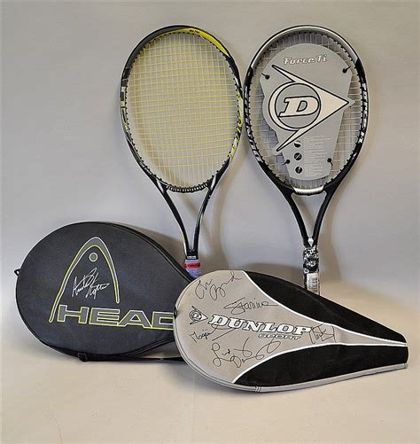 Sold Price 2x Modern Tennis Rackets With Signed Head Covers To Incl