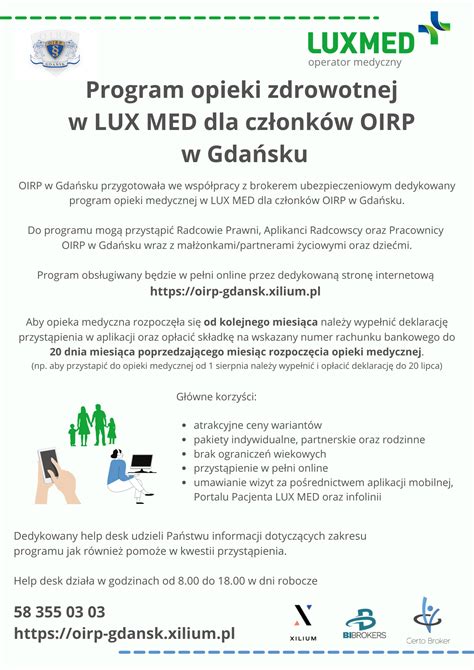 Lux Med Dla Okręgowej Izby Radców Prawnych W Gdańsku Okręgowa Izba
