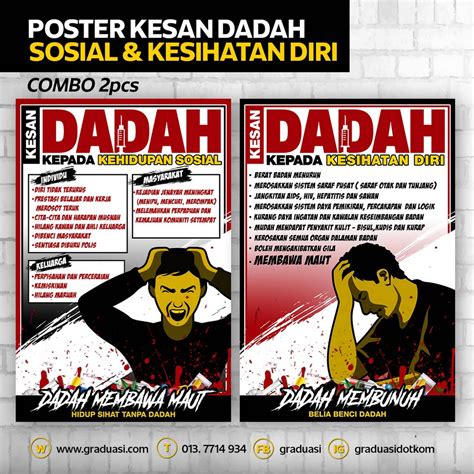 Poster Kesan Dadah Combo 2pcs Keceriaan Sekolah Ppda Anti Dadah