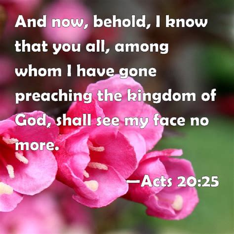 Acts 2025 And Now Behold I Know That You All Among Whom I Have Gone