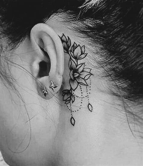 Beautiful Behind The Ear Tattoo Ideas With Meaning Tattoosboygirl Feather Tattoo