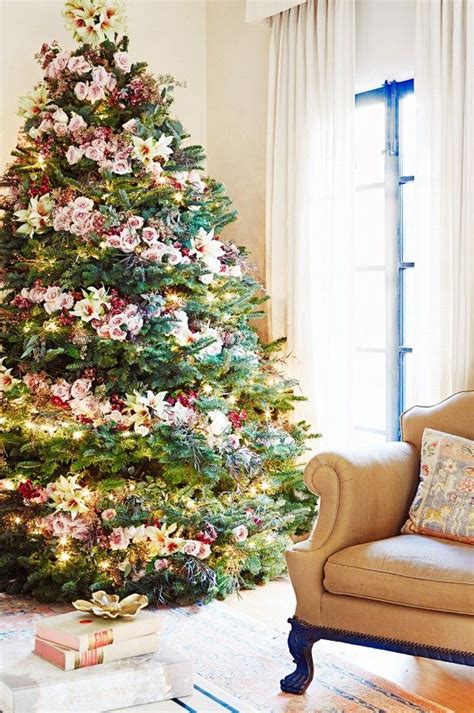 Collection Of 8 Stunning Flower Decorated Christmas Trees