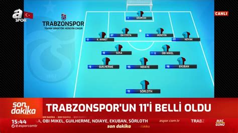 Trabzonspor Çaykur Rizespor Maçının İlk 11 leri YouTube
