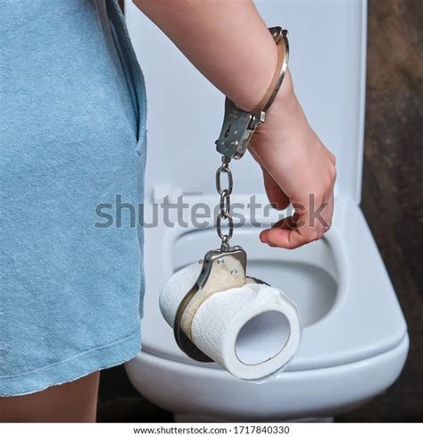 Woman Handcuffed Toilet Paper Hand Closeup Stock Photo Shutterstock