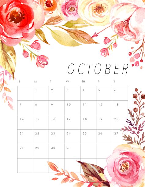 Free Printable 2018 Floral Calendar The Cottage Market