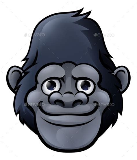 Cartoon Gorilla Face Cartoon Gorilla Gorilla Face Vector Animals