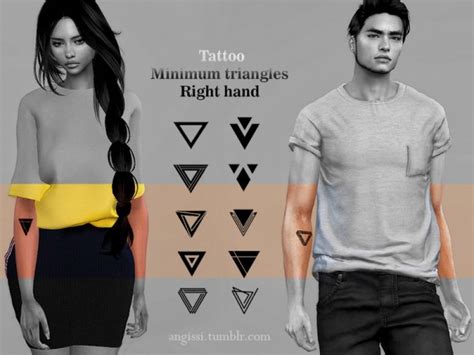 The Sims Resource Tattoo Minimum Triangles Right Hand By Angissi