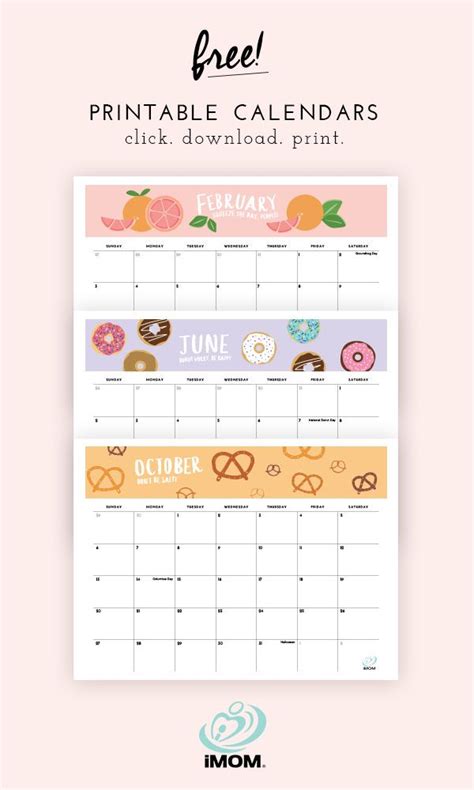 2023 Foodie Printable Calendars For Moms Imom Calendar Printables