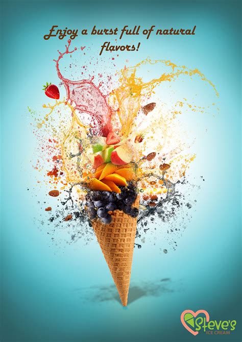 Steves Ice Cream Ad On Behance Ice Cream Art Ice Cream Poster Ice