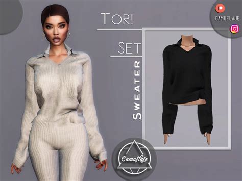 Sims 4 Tori Set Sweater By Camuflaje The Sims Game