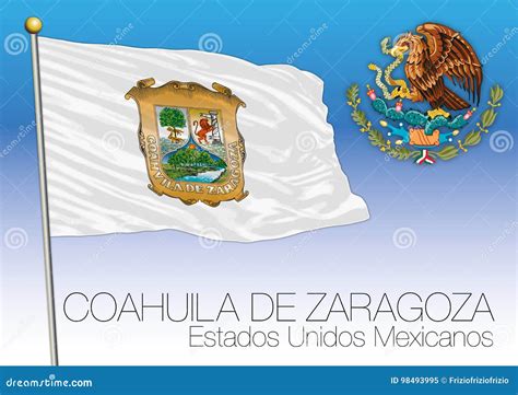 Bandiera Regionale Del Coahuila Stati Messicani Uniti Messico