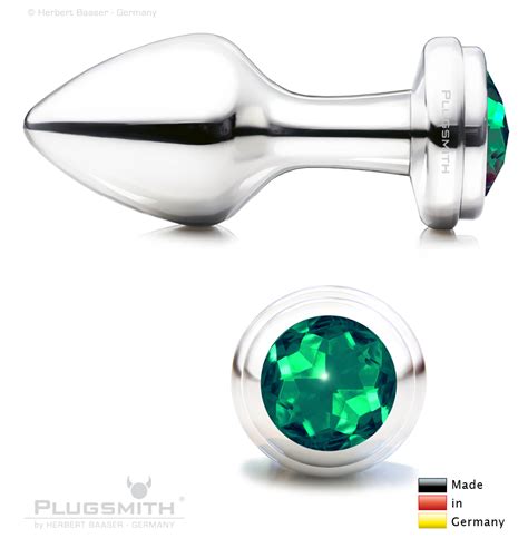 Rosebud Anal Butt Plug Silver Star Large Kristall Smaragdgrün