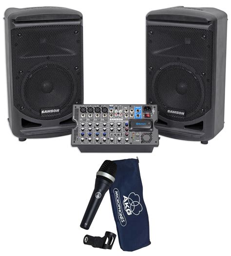 Samson Expedition Xp800 8 Portable Pa Dj Speaker Systempowered Mixer