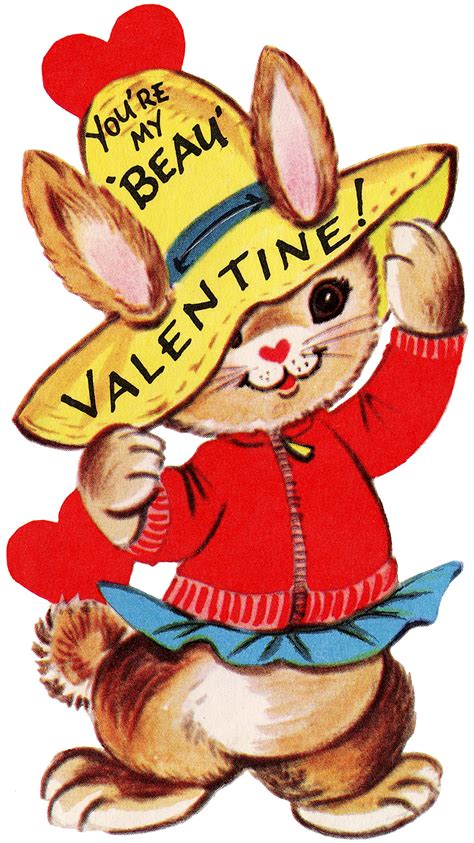 12 Cute Vintage Valentines Animals The Graphics Fairy