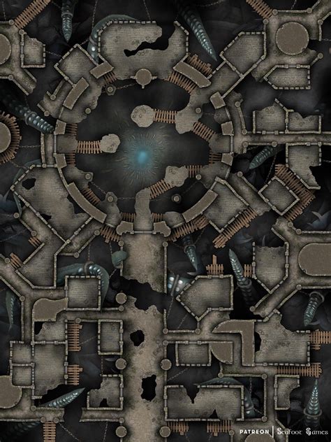 Free Dandd Battlemap Ruined City Of Chained Horror Seafoot Games