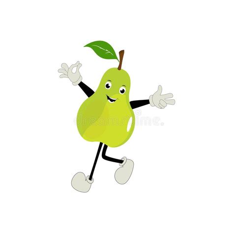 Pear Fruit Cartoon Cute Vector Set Of Pear Fruit Character In