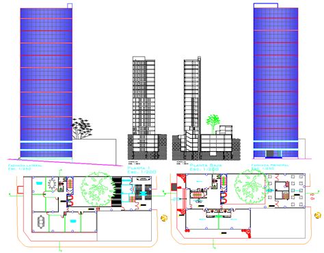 Details Of Elevation Of High Rise Building In Autocad Dwg File Cadbull