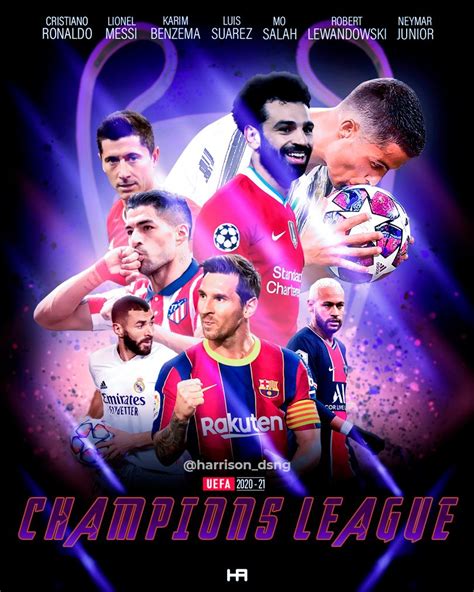 Uefa Champions League Poster Messi Vs Ronaldo Champions League