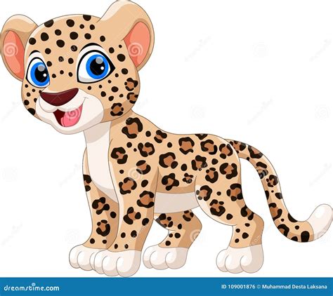 Illustration Of Cute Baby Leopard Cartoon Smile Stock Illustration
